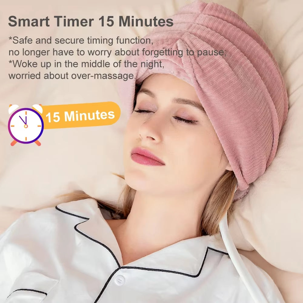 Electric Heated Head Massager with Vibration & Air Compression – Stress Relief, Headache Therapy, Deep Sleep & Relaxation | SPA Scalp Massager for Skincare Routine & Face Care