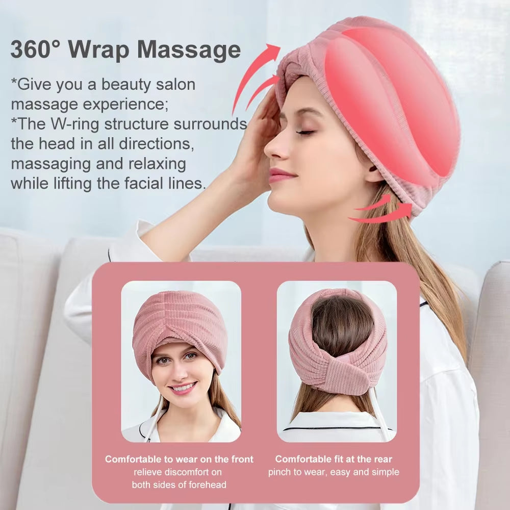Electric Heated Head Massager with Vibration & Air Compression – Stress Relief, Headache Therapy, Deep Sleep & Relaxation | SPA Scalp Massager for Skincare Routine & Face Care