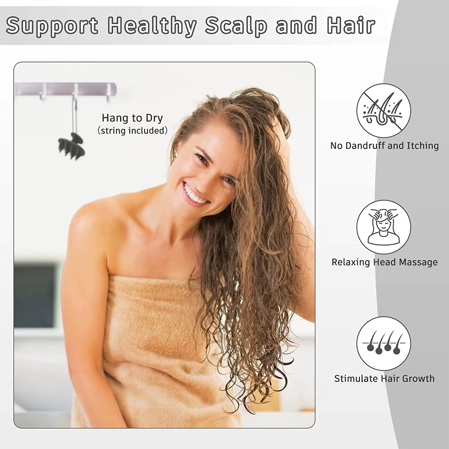 Silicone Shampoo Brush – Hair & Scalp Massager for Deep Cleansing, Detangling & Healthy Hair