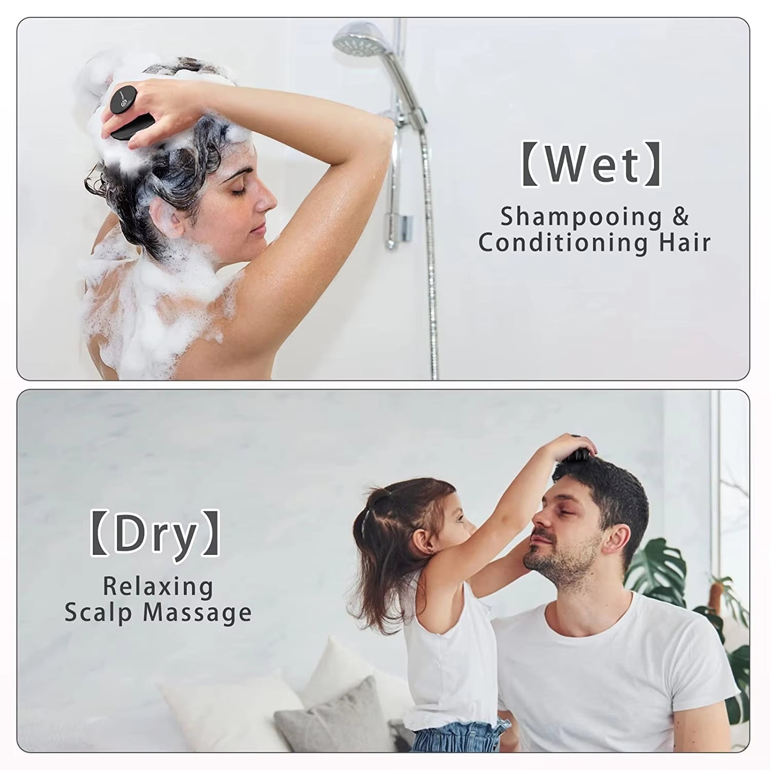 Silicone Shampoo Brush – Hair & Scalp Massager for Deep Cleansing, Detangling & Healthy Hair