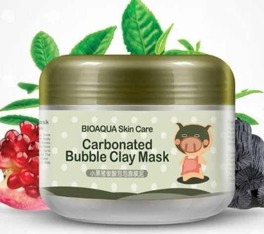 Bubble clay mask for oily skin care, deep pore cleansing, blackhead removal, acne control, and facial skincare routine