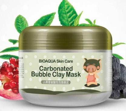 Bubble clay mask for oily skin care, deep pore cleansing, blackhead removal, acne control, and facial skincare routine